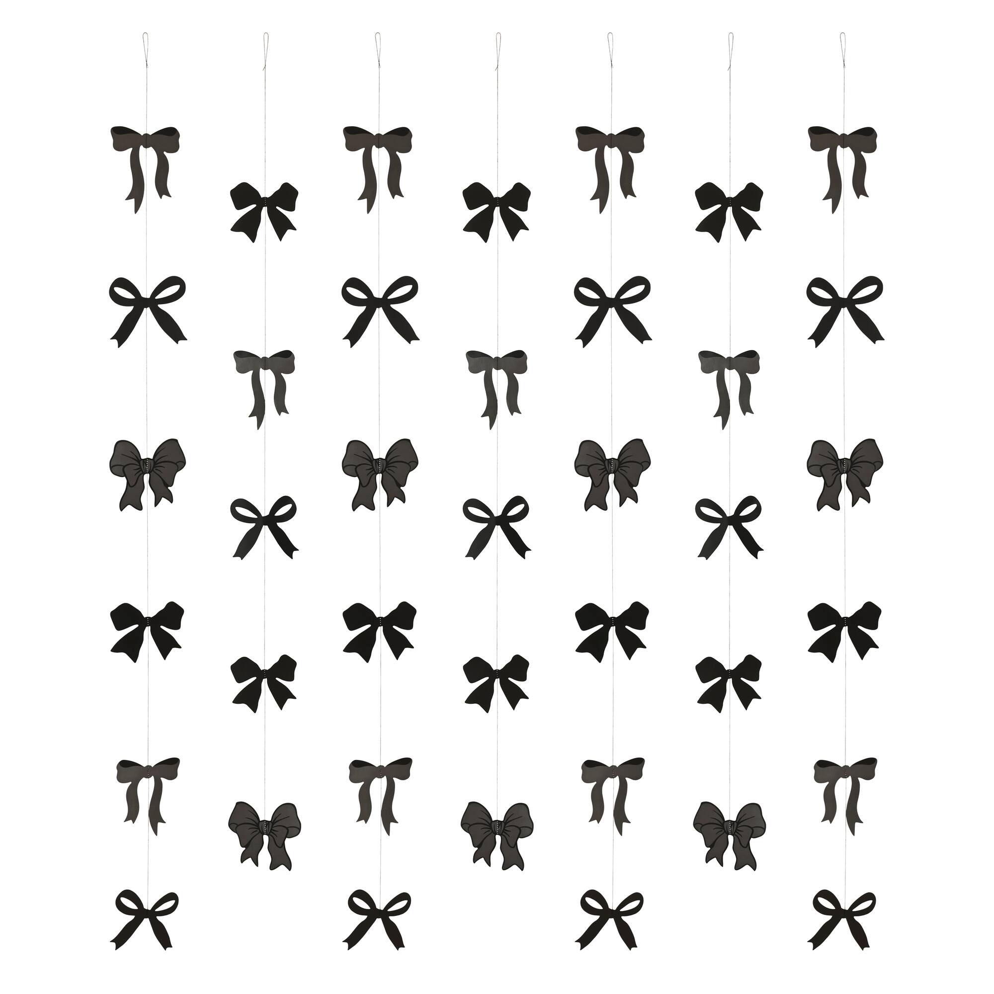 12 Pack: 5 ft. Black Bow Garland Backdrop Set by Celebrate It™